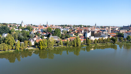 panorama aerial view from the city altenburg in 
thuringia east germany