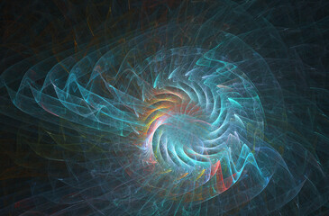 Fractal colored abstract on black background