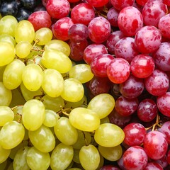 Close-up of various colored grapes