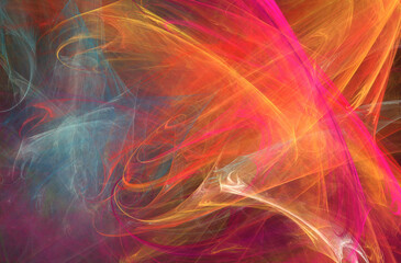 Fractal colored abstract on black background