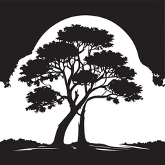 Tree silhouette Vector | Minimalist & Trendy Tree Silhouette Design | Unique & Stylish Tree Artwork for Vector design