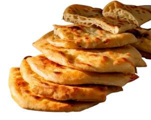 Macro View of Handcrafted Fermented Flatbread Rolls PNG