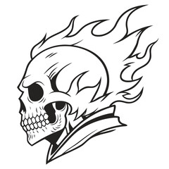 Obraz premium skull with a tattoo