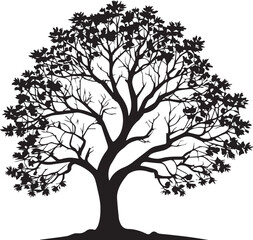 Obraz premium tree silhouette Vector | Minimalist & Trendy tree Silhouette Design | Unique & Stylish tree Artwork for Vector design