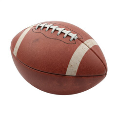 Detailed View of a Traditional American Football with Textured Brown Leather, White Laces, and isolateds, Isolated.. PNG Isolated Transparent