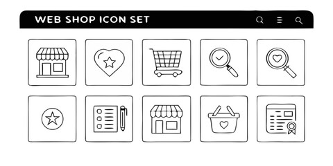 Web shop icon vectors 