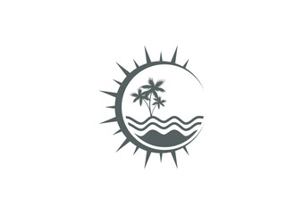 Sun and beach waves.eps