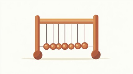 Flat illustration of an abacus with wooden beads on a neutral background for educational purposes