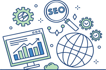 SEO Optimization Flat Design Illustration
