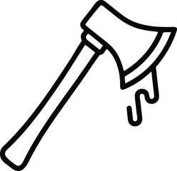 Halloween axe outline vector icon
