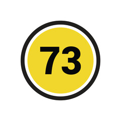 73 number icon vector outline design symbol or illustration