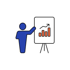 presentation icon outline editable stroke line drawing eps.