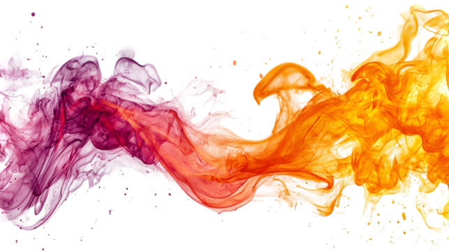 Dynamic flames and heat waves isolated on transparent background