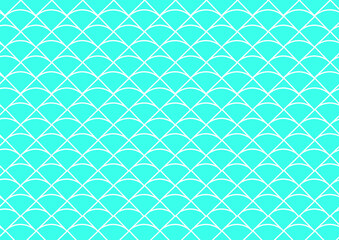 Soft turquoise fish scale pattern with white outlines — fresh, elegant, and perfect for coastal, spa, or minimalist designs with soothing, rhythmic texture and modern charm.