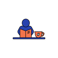 coffee break icon outline editable stroke line drawing eps.