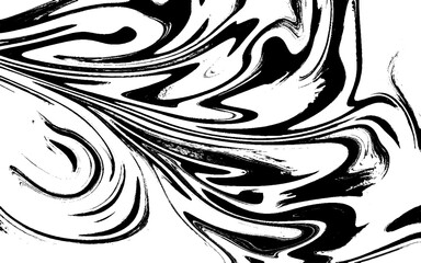Fototapeta na wymiar Black swirls on white background marble design. liquid abstract background with oil painting streaks and watercolor marble