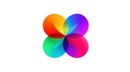 Overlapping circle flower pattern on white for vibrant New Year brand visual.