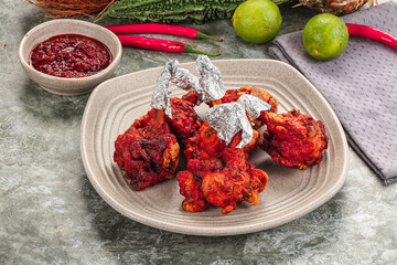 Indian spisy chicken 65 bbq