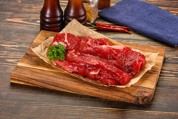 Raw beef meat piece for cooking