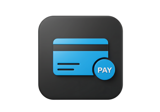 Blue credit card icon vector for business and technology design