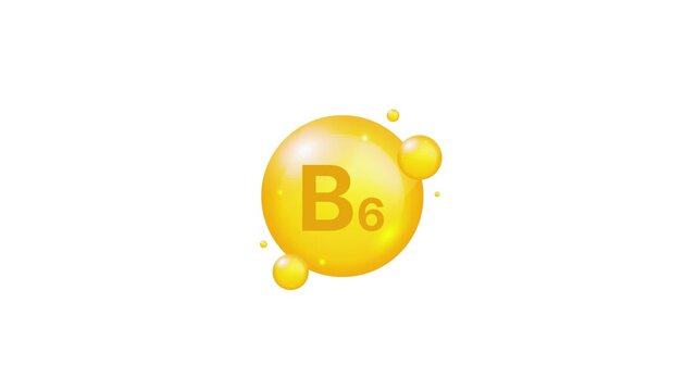 Vitamin B6 Molecule Animation 4K &ndash; Health, Nutrition and Medical Supplement Design