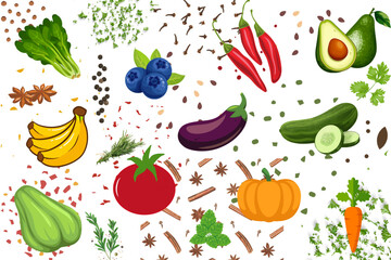 seamless background with vegetables