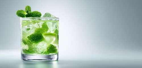 mojito cocktail on black background