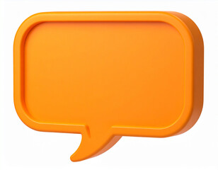 orange chat bubble icon. 3d rendering isolated on white background. Cartoon plastic style.dialogue, discussion, signs, social, speak, talk, three-dimensional, comment, conversation, Generative Ai