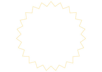 ギザギザ丸フレーム（薄黄色・太陽風）