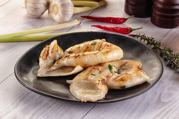 Fresh grilled calamari with herbs