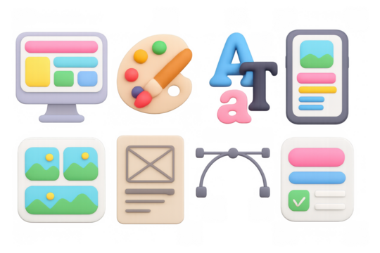 Creative 3d icon set for web and graphic design projects