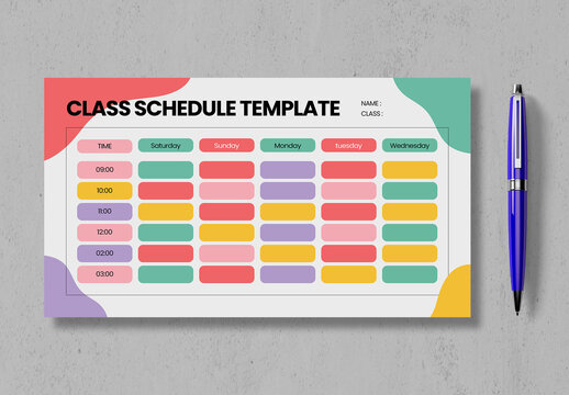 Class Schedule Template