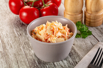 Vegan Coleslaw salad with cabbage and carrot