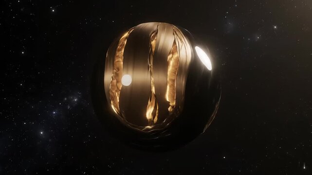 Floating Orb Sphera in Space - 3D Animation - Dark Universe Environment