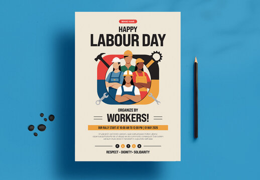 Labour Day Poster Layout For Worker Celebration