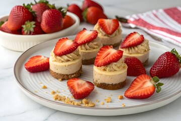 cookies butter cheesecake with strawberries 