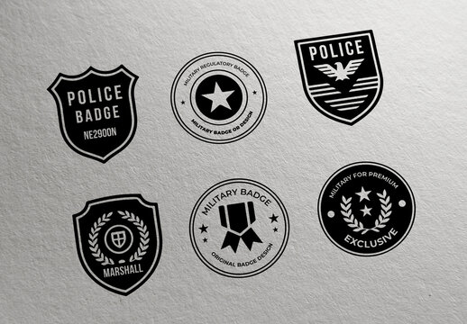 Police And Military Badge Design Layout