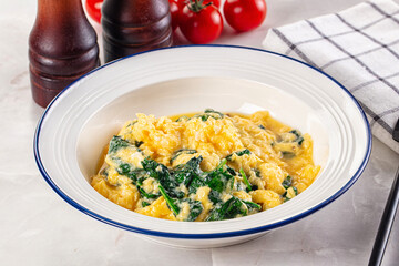 Omelette with spinach for breakfast