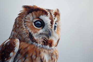 Owl Waiting and Hunting in Winter