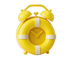 Yellow alarm clock shaped like a life preserver