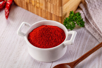 Red dry chili pepper paprika powder