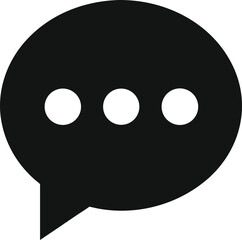 Fototapeta premium Black chat bubble with three white dots speech bubble