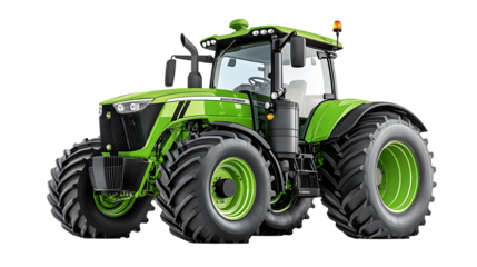 Modern farm tractor agricultural machinery illustration isolated on transparent background