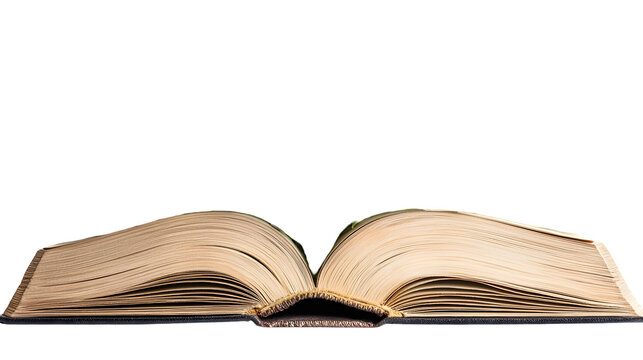 Open book and wildflowers isolated on transparent background