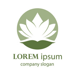 Elegant and beautiful blooming flower logo illustration