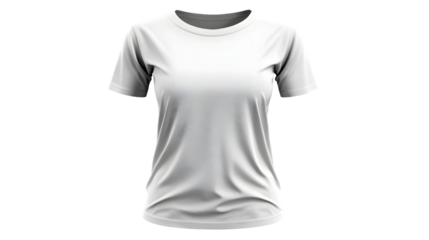 Plain white t-shirt perfect for casual wear or layering isolated on transparent background