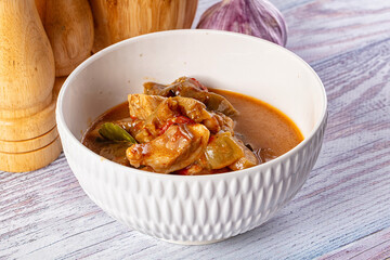 Thai Tom Yum soup with chicken