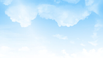 Sky blue or azure sky and clouds is bright white background. Everything lies above surface atmosphere outer space is sky.