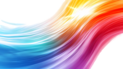 Rainbow light abstract in motion isolated on transparent background
