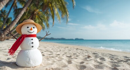 Snowy Friends Beach Vacation A Warm Winter Tale, Sunny Sands and a Smiling Figure.